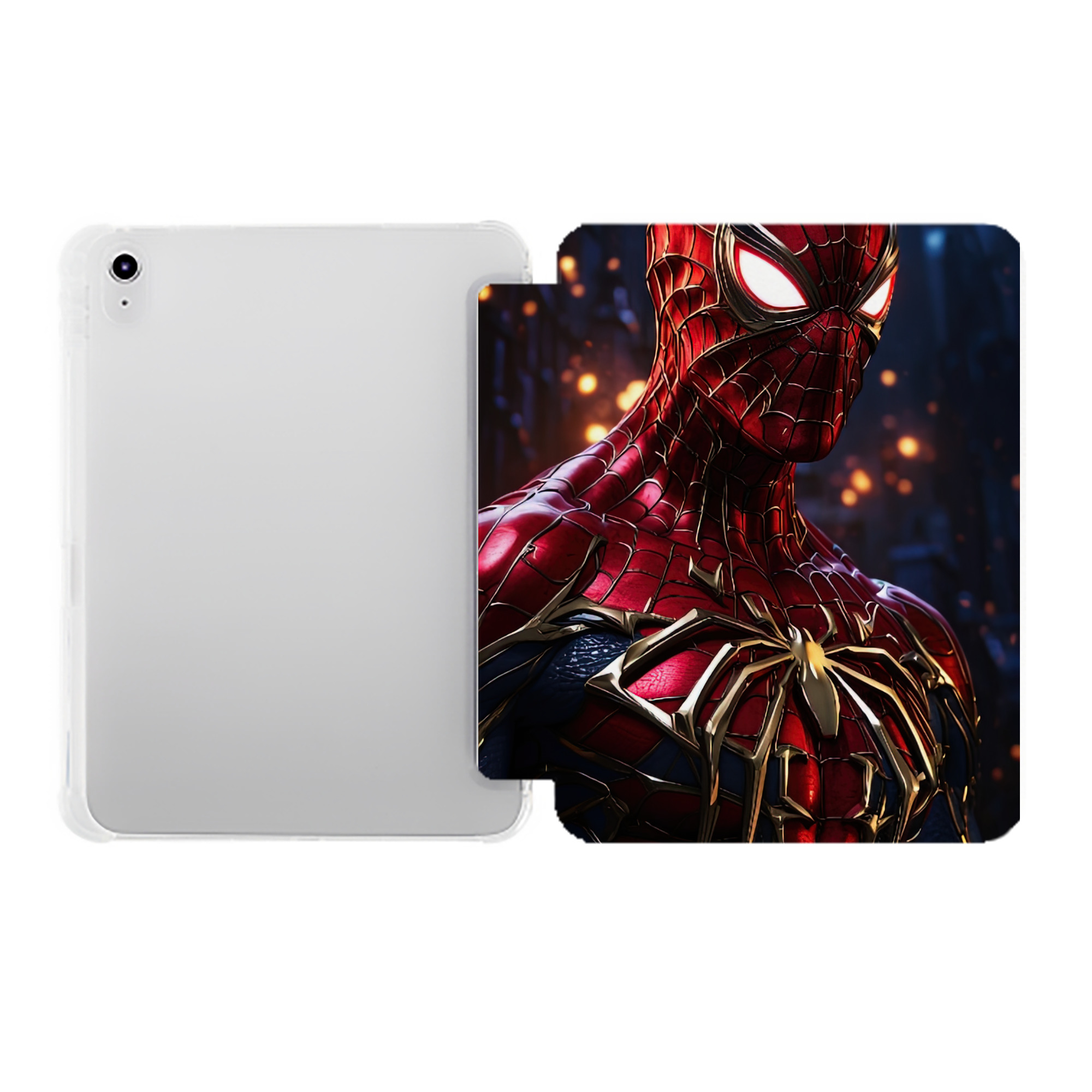 （画像用） Spider Man スパイダーマン IPad ケース ペン収納付き 三つ折りスタンド PUレザー×シリコン 対応機種9.5/10.5/10.9インチ